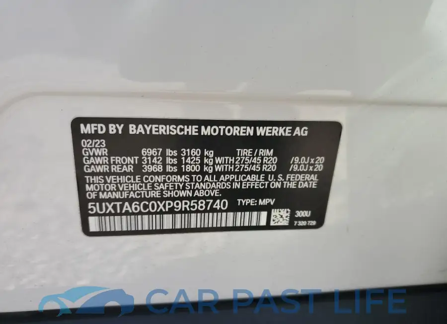 5UXTA6C0XP9R58740# 12