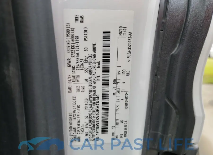1FTBW3XV9JKA76140# 13