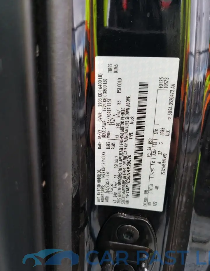 1FTMF1E56NKE20870# 12