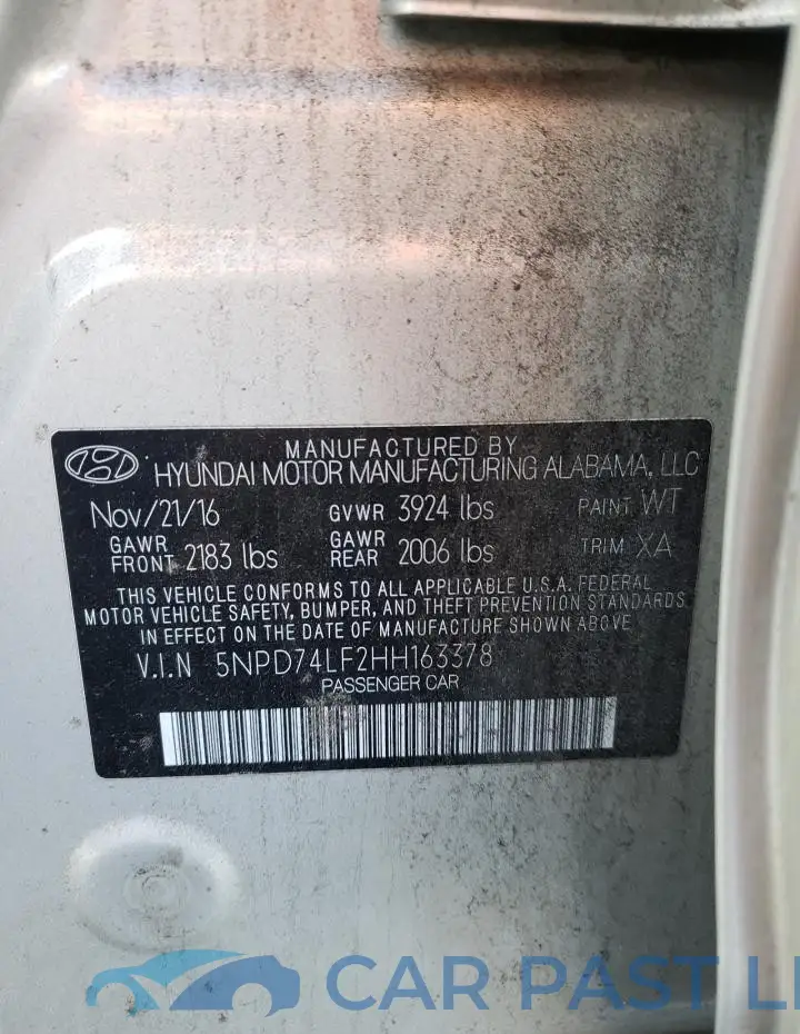5NPD74LF2HH163378# 12
