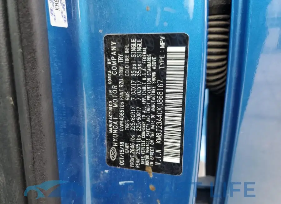 KM8J23A40KU868167# 13