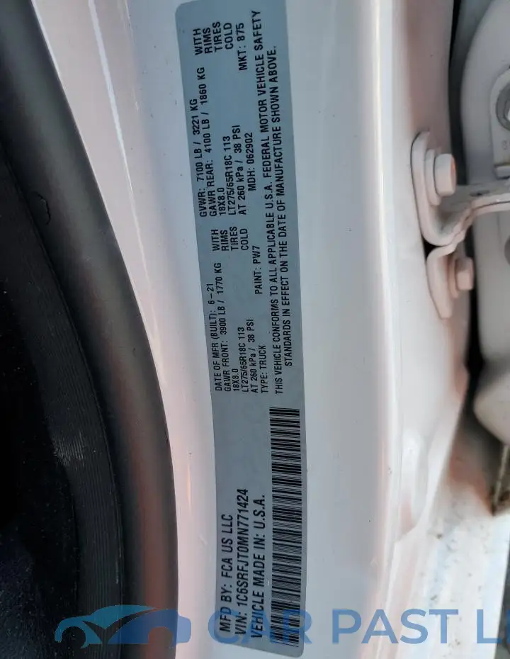 1C6SRFJT0MN771424# 12