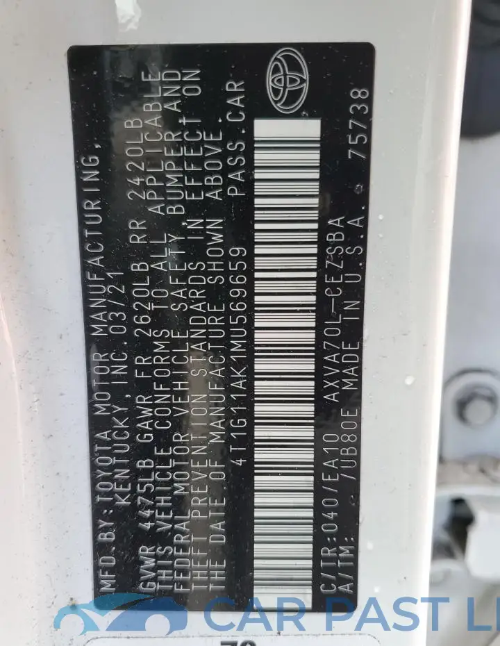 4T1G11AK1MU569659# 13