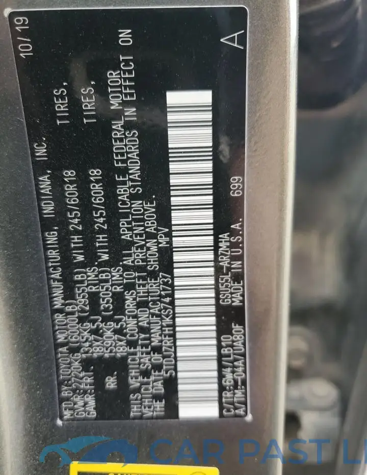 5TDJZRFH1KS741737# 13