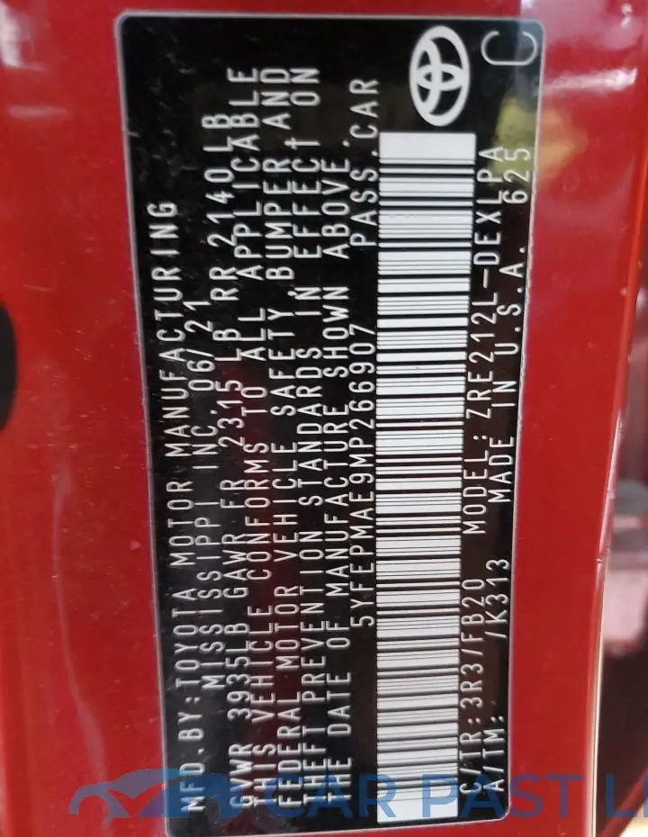 5YFEPMAE9MP266907# 13