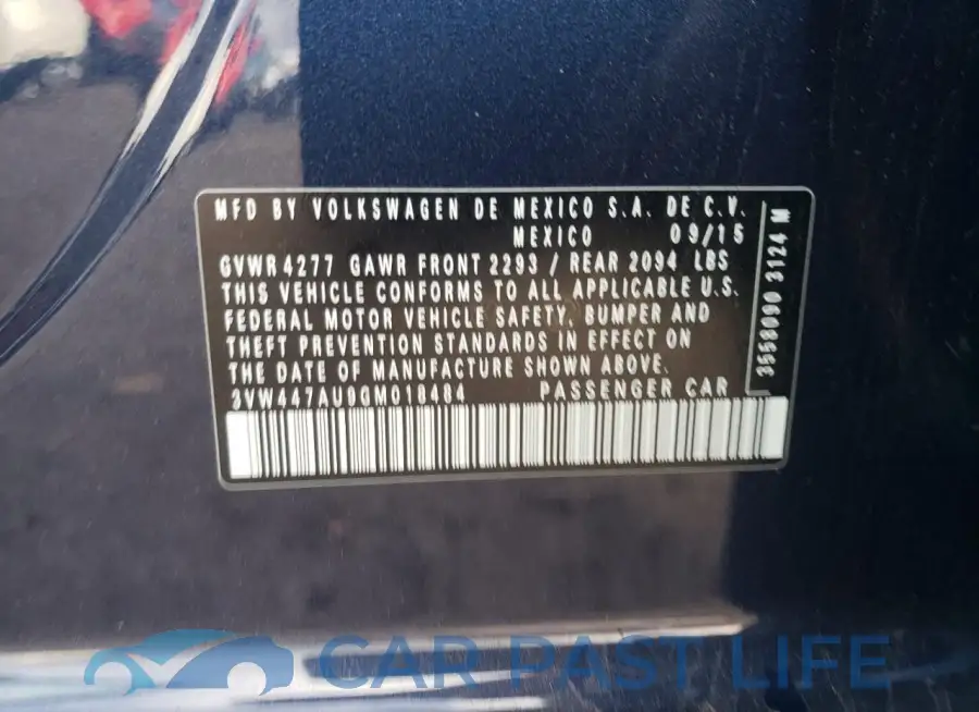 3VW447AU9GM018484# 12