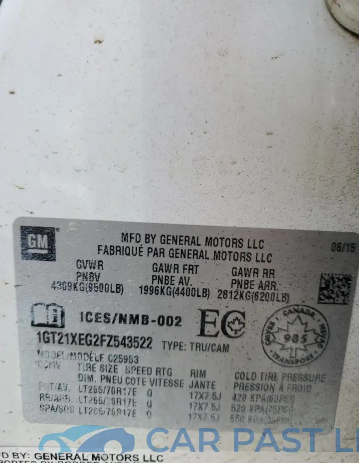 1GT21XEG2FZ543522# 12