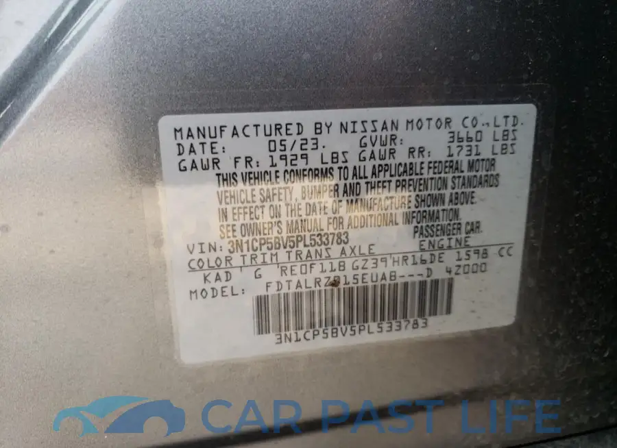 3N1CP5BV5PL533783# 14