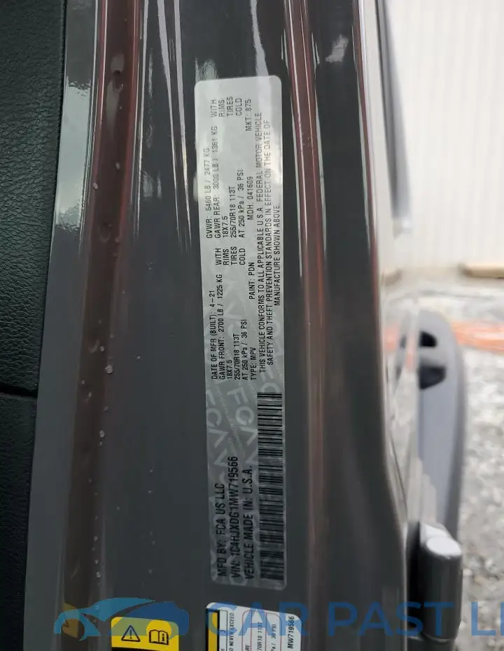 1C4HJXDG1MW719566# 13