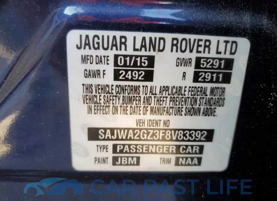 SAJWA2GZ3F8V83392# 12