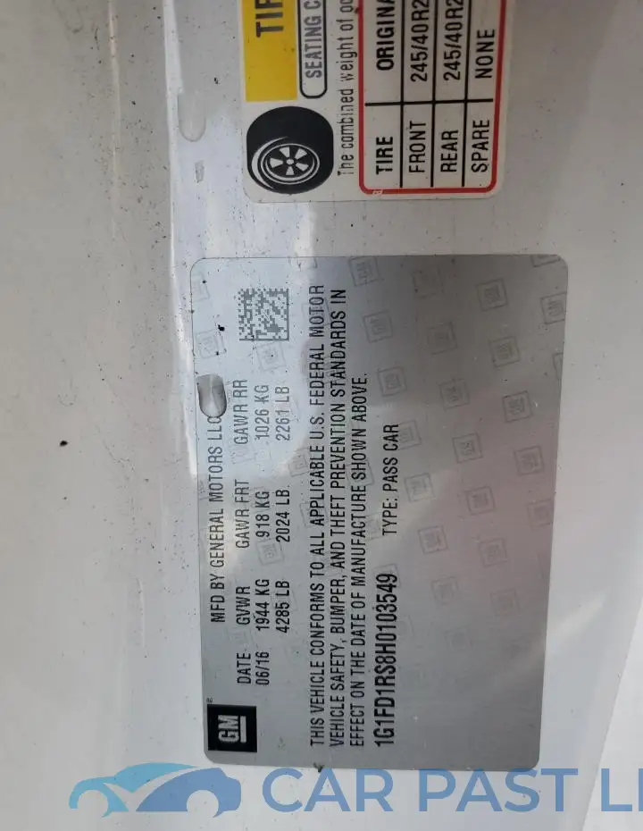 1G1FD1RS8H0103549# 12