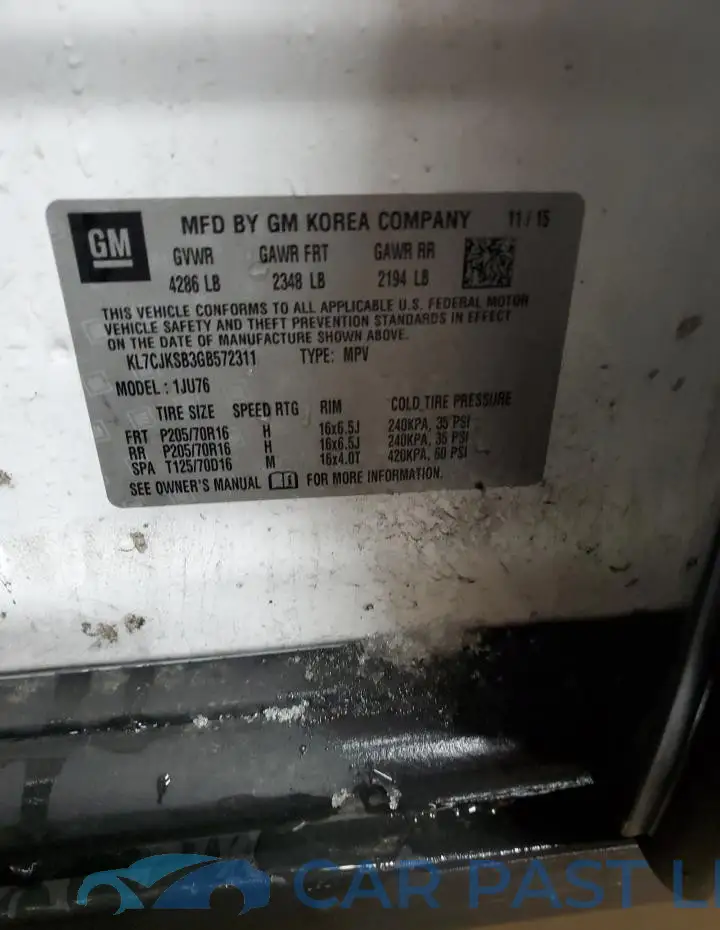 KL7CJKSB3GB572311# 12