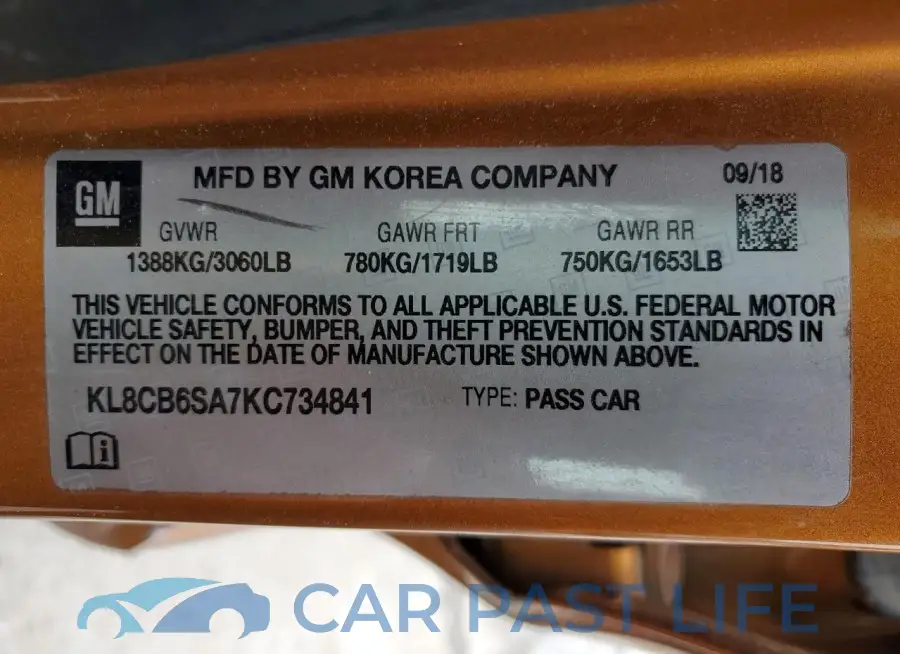 KL8CB6SA7KC734841# 12