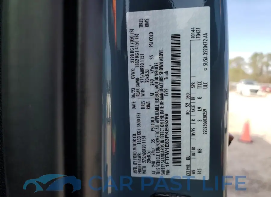1FTFW1E83PKE65299# 12