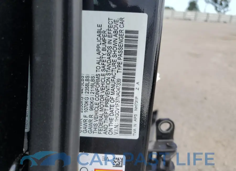 1HGCV1F37NA047339# 12