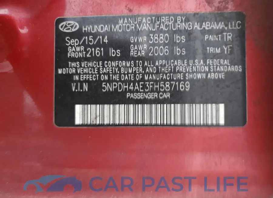 5NPDH4AE3FH587169# 12