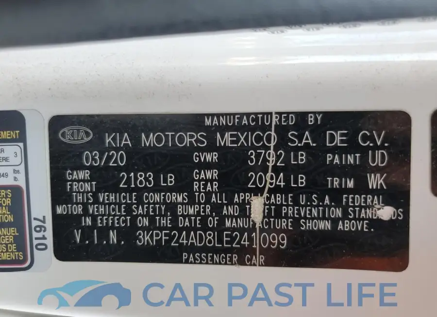 3KPF24AD8LE241099# 13