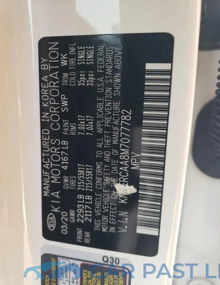 KNDERCAA8M7077782# 12