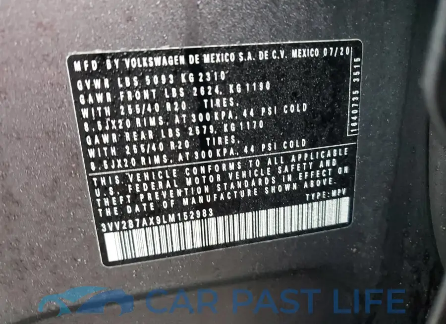 3VV2B7AX9LM152983# 12