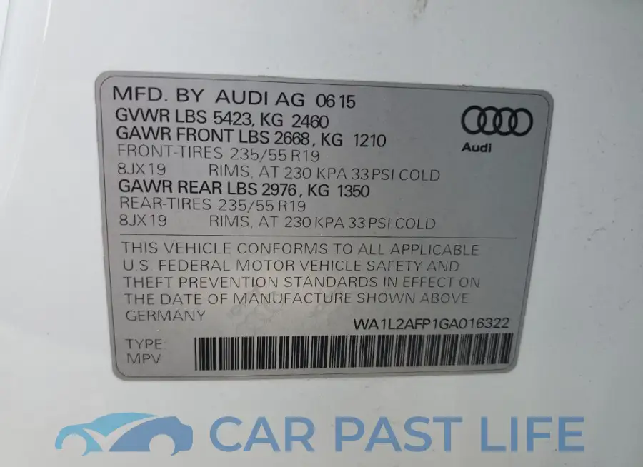 WA1L2AFP1GA016322# 12