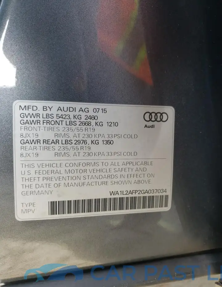 WA1L2AFP2GA037034# 13