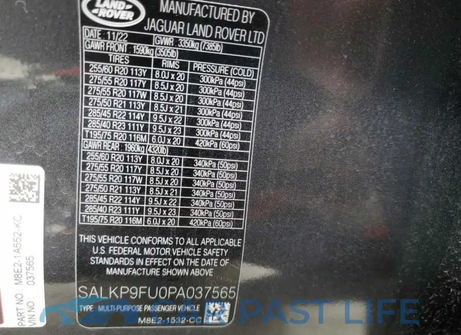SALKP9FU0PA037565# 13