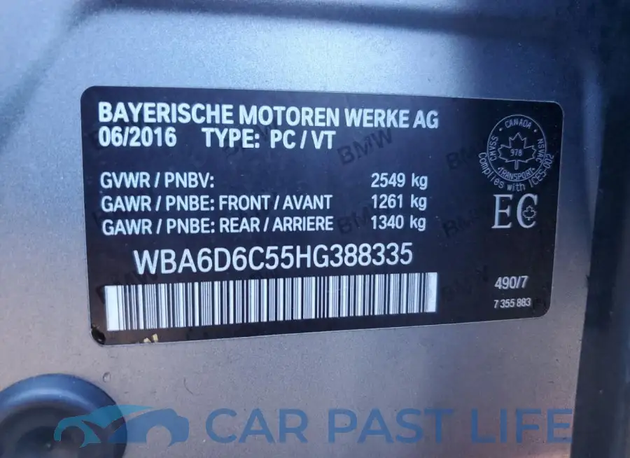 WBA6D6C55HG388335# 13
