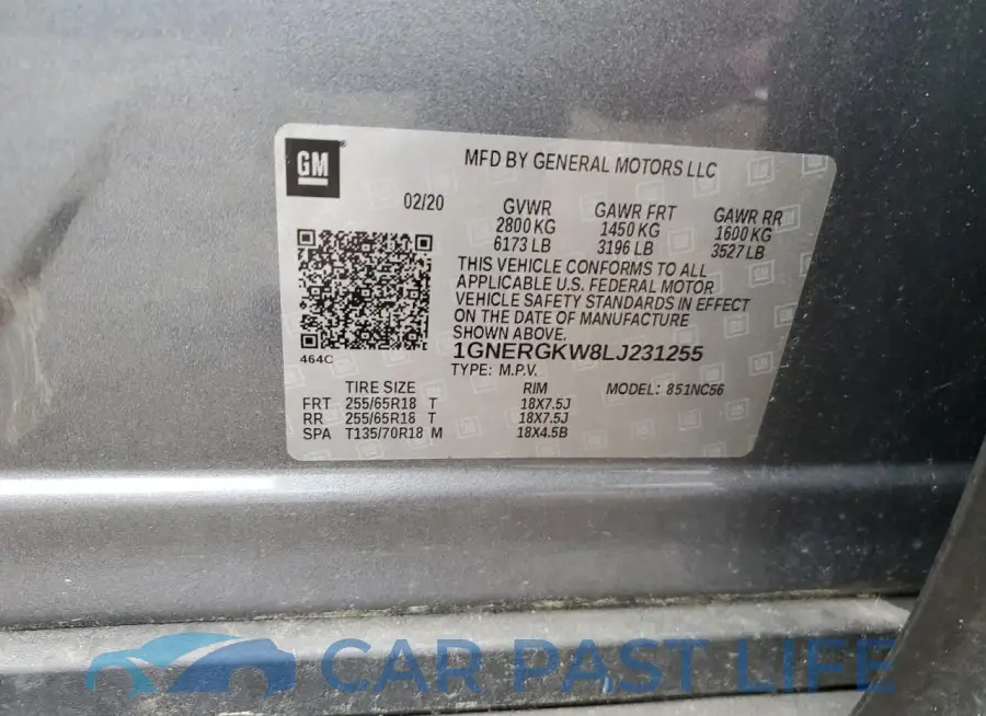 1GNERGKW8LJ231255# 13