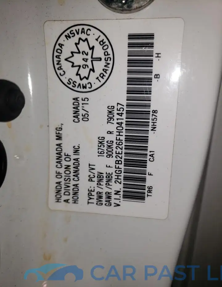 2HGFB2E26FH041457# 13