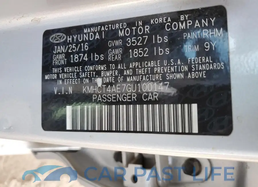 KMHCT4AE7GU100147# 12