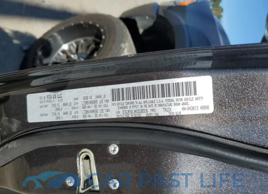 3C6UR5SL0KG539316# 12
