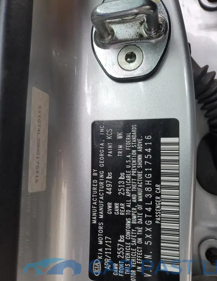 5XXGT4L38HG175416# 12