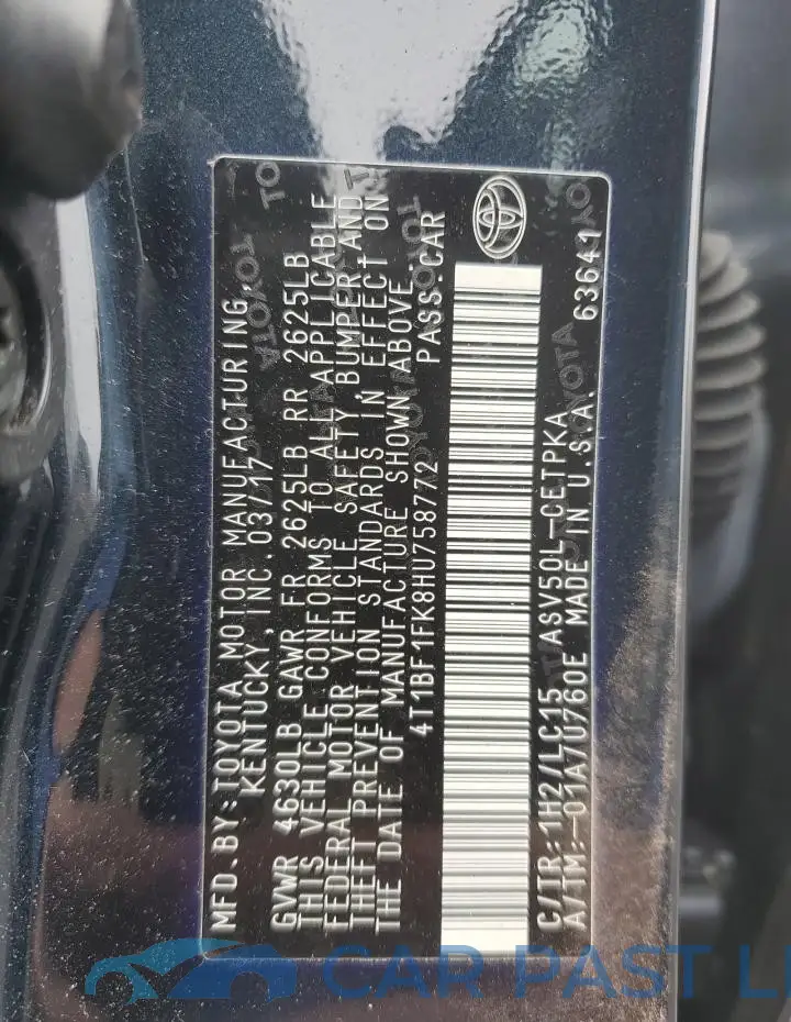 4T1BF1FK8HU758772# 13