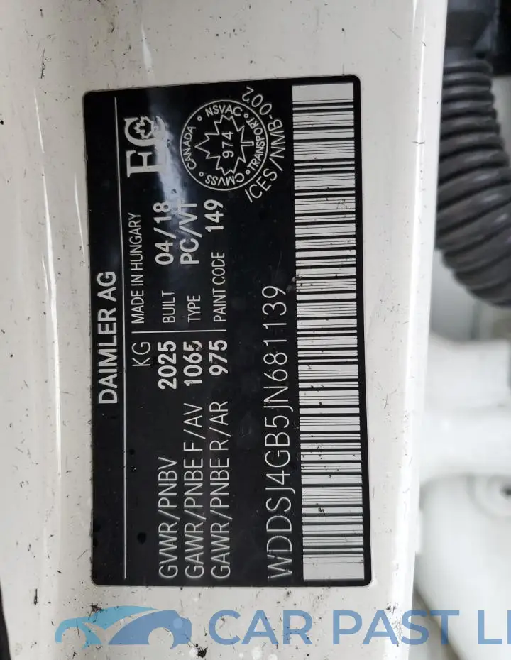 WDDSJ4GB5JN681139# 12