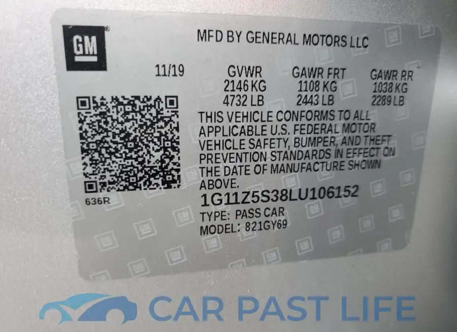 1G11Z5S38LU106152# 12