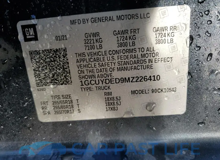 1GCUYDED9MZ226410# 12