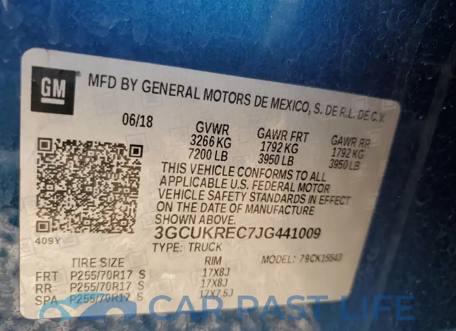 3GCUKREC7JG441009# 12