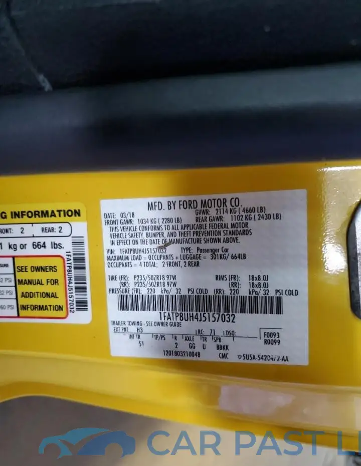 1FATP8UH4J5157032# 12