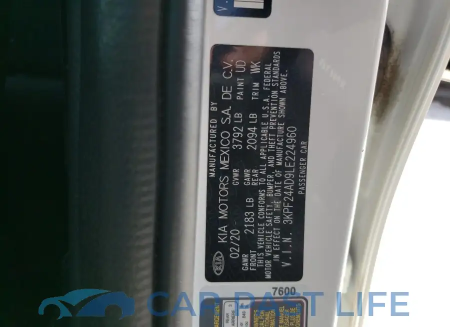 3KPF24AD9LE224960# 12