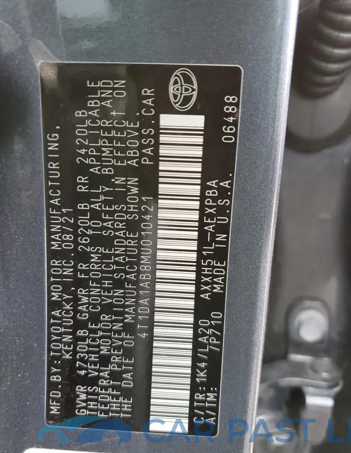 4T1DA1AB8MU010421# 12