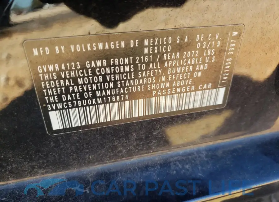 3VWC57BU0KM176874# 10