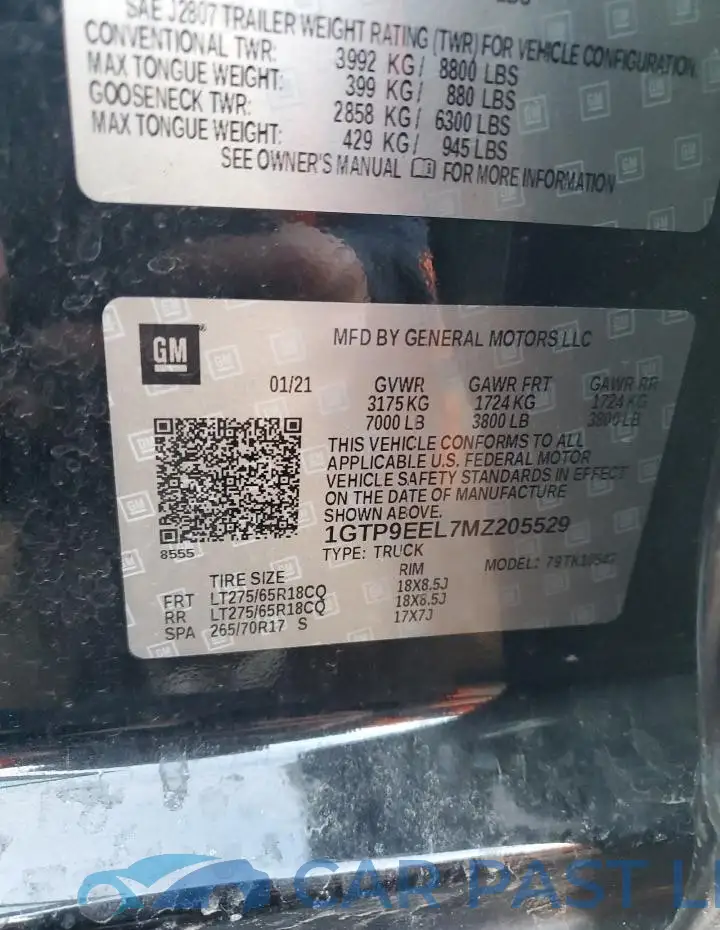 1GTP9EEL7MZ205529# 12