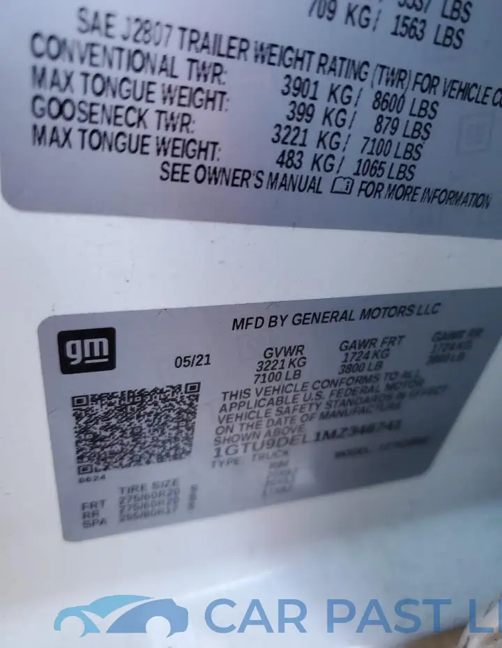 1GTU9DEL1MZ346741# 13