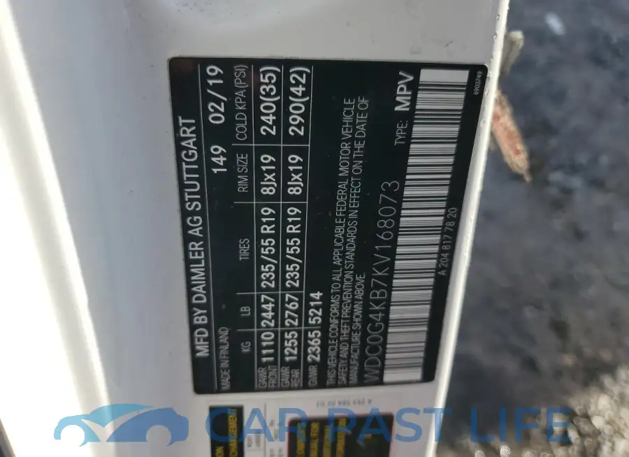 WDC0G4KB7KV168073# 12