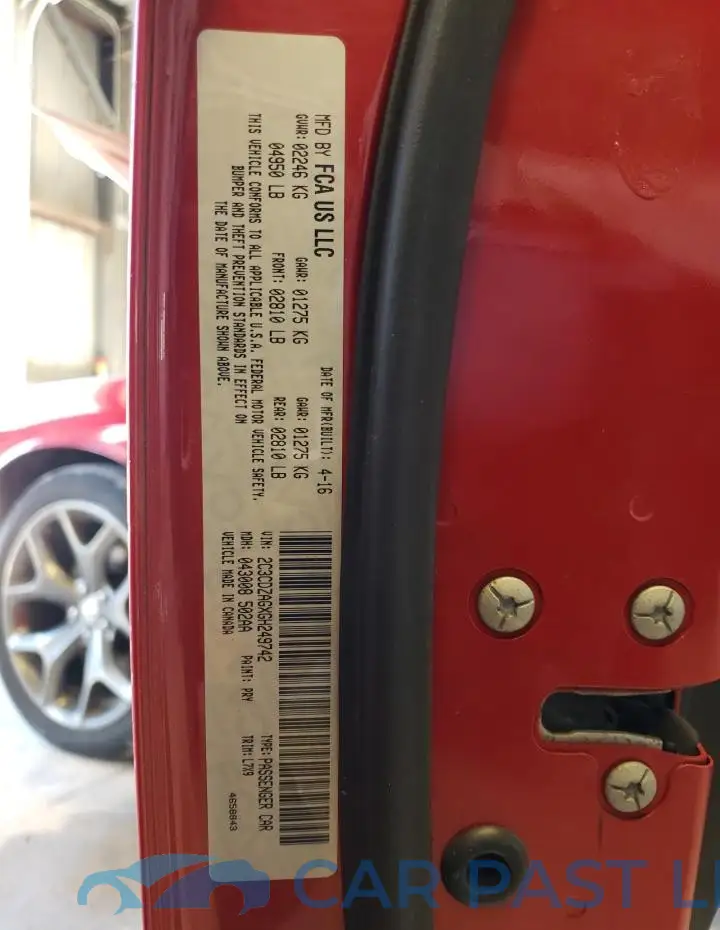 2C3CDZAGXGH249742# 12