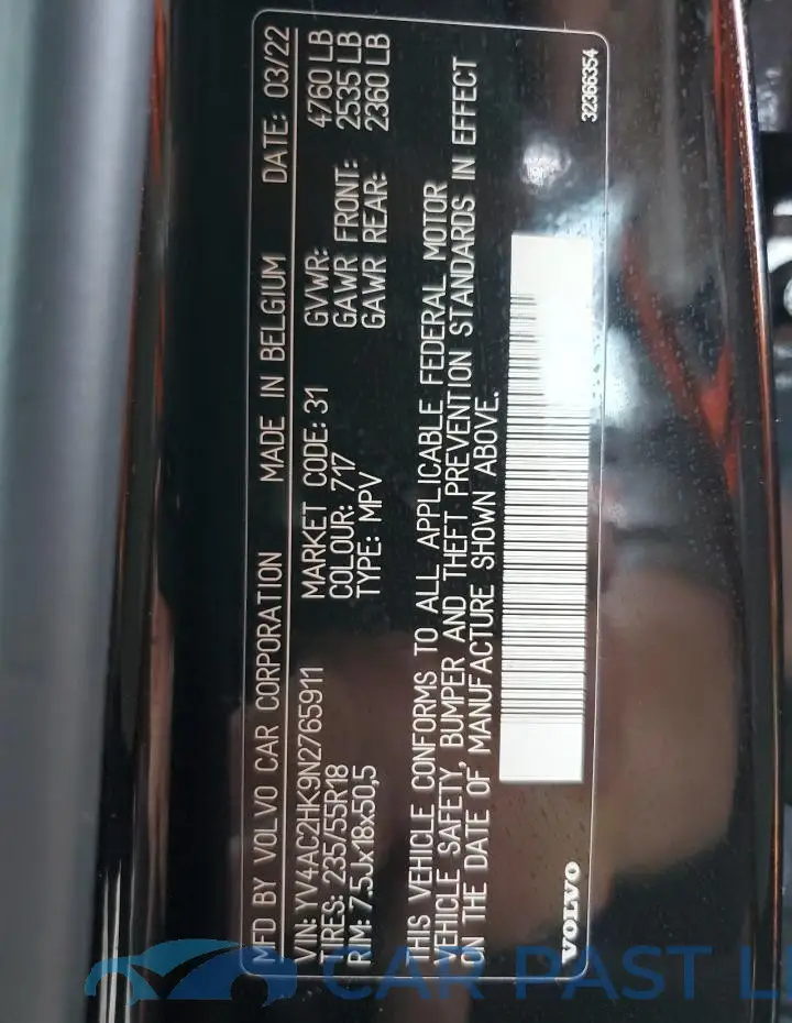 YV4AC2HK9N2765911# 13