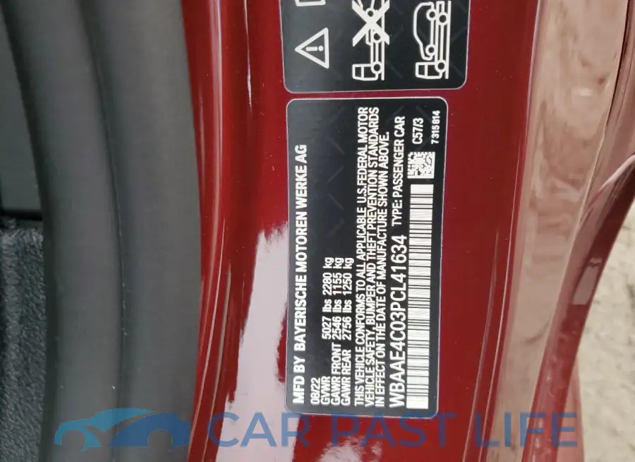 WBAAE4C03PCL41634# 12