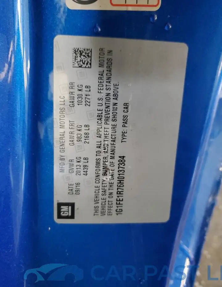 1G1FE1R76H0137384# 12