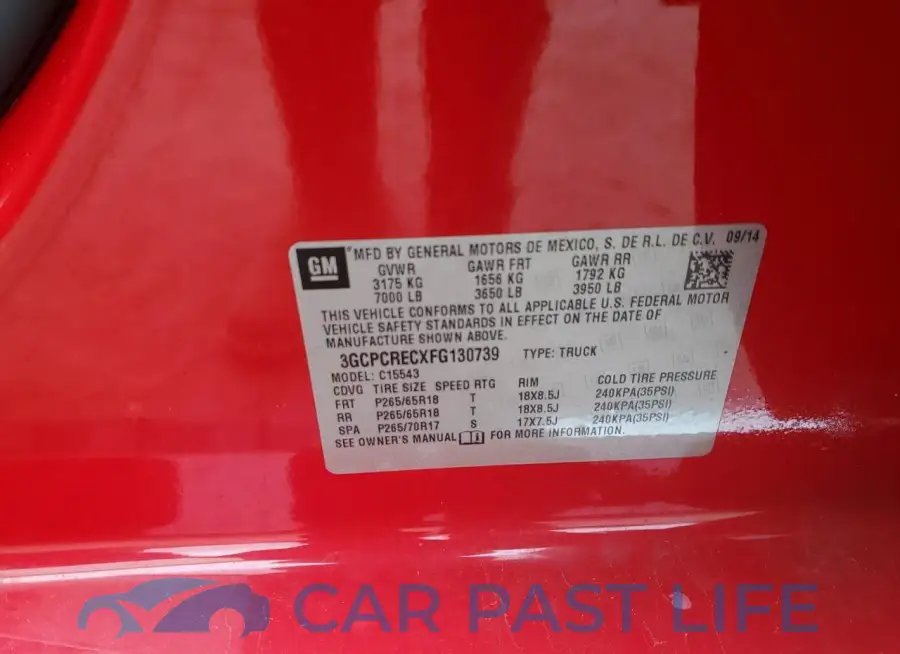 3GCPCRECXFG130739# 12