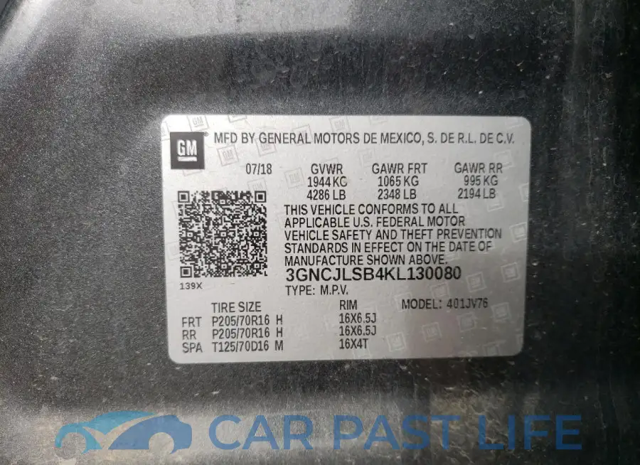 3GNCJLSB4KL130080# 13